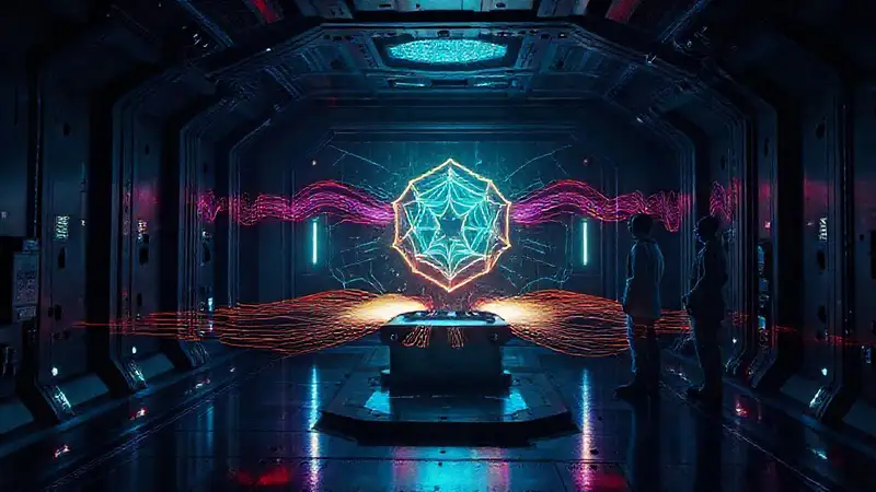 Cámaras futuristas con patrones y campos electromagnéticos