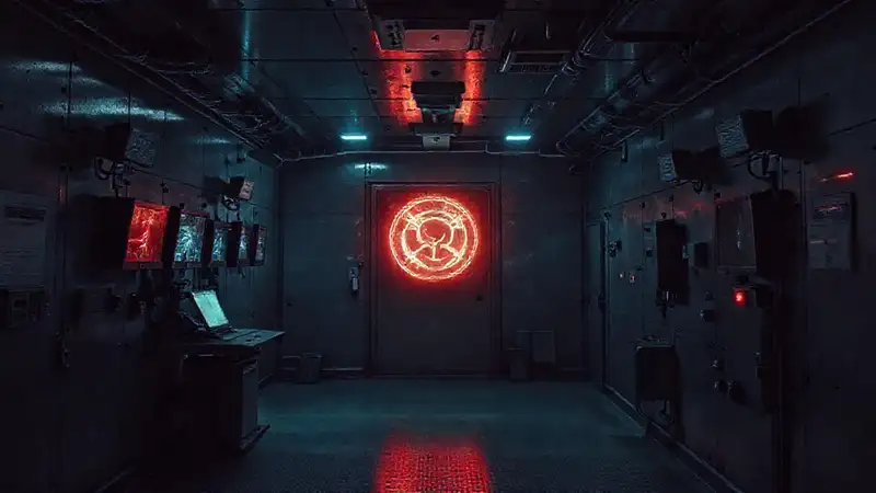 Sala segura con energía y vigilancia inquietante
