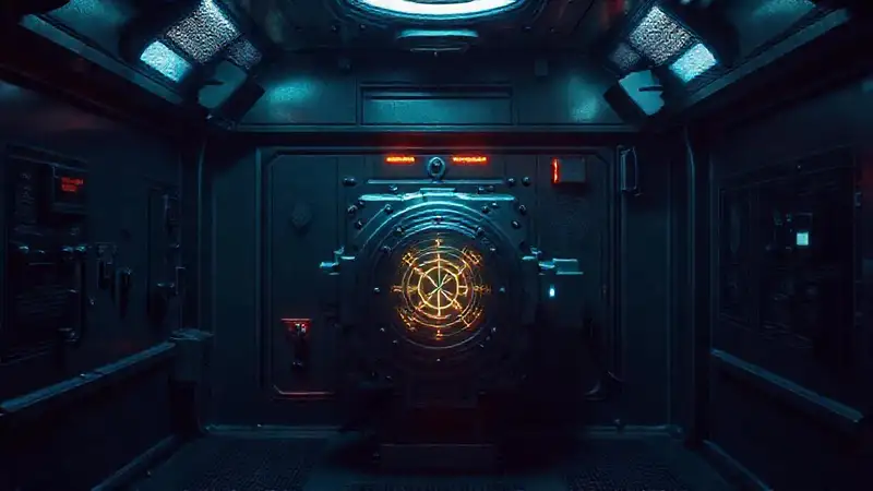 Sala de contención segura con dispositivo misterioso