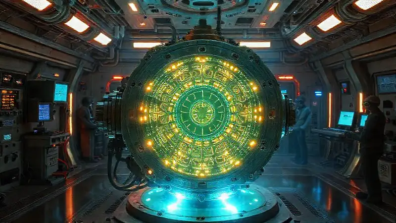 Dispositivo futurista en entorno seguro y controlado