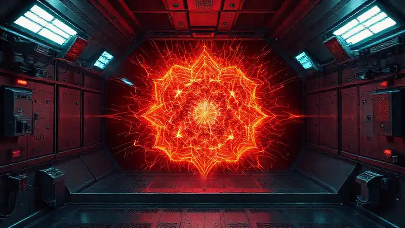 Espacio distorsionado con energía y peligro potencial