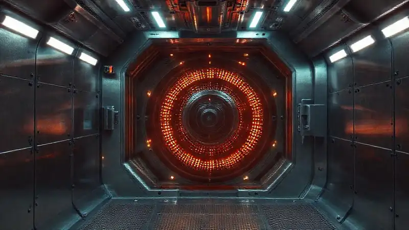 Cárcel electromagnética futurista y misteriosa
