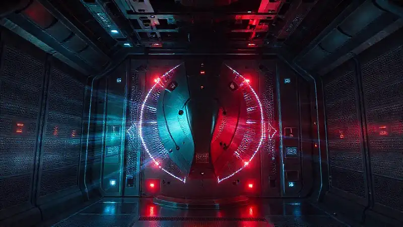 Estructura metálica futurista y enigma tecnológico