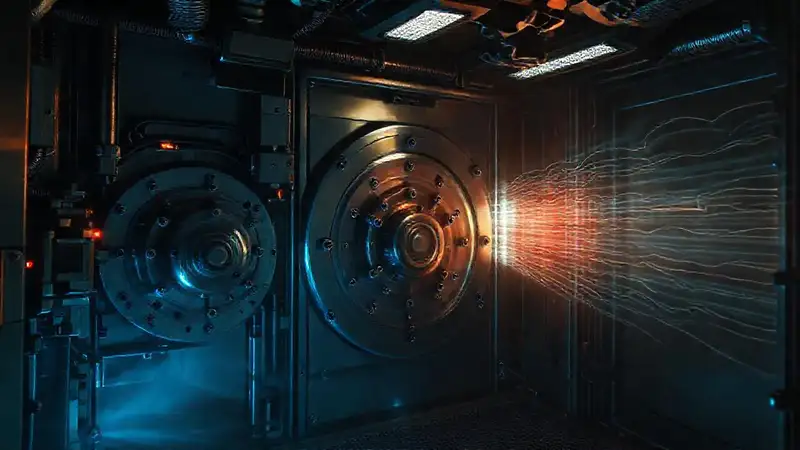 Sala segura con tecnología y ambiente misterioso