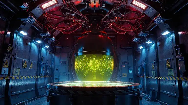 Estructura misteriosa con energía fluctuante y seguridad