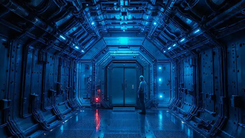 Cámara de alta tecnología con estructura metálica misteriosa
