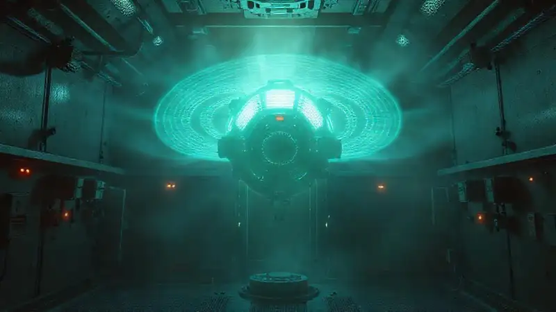 Estructura luminosa y misteriosa en contención segura