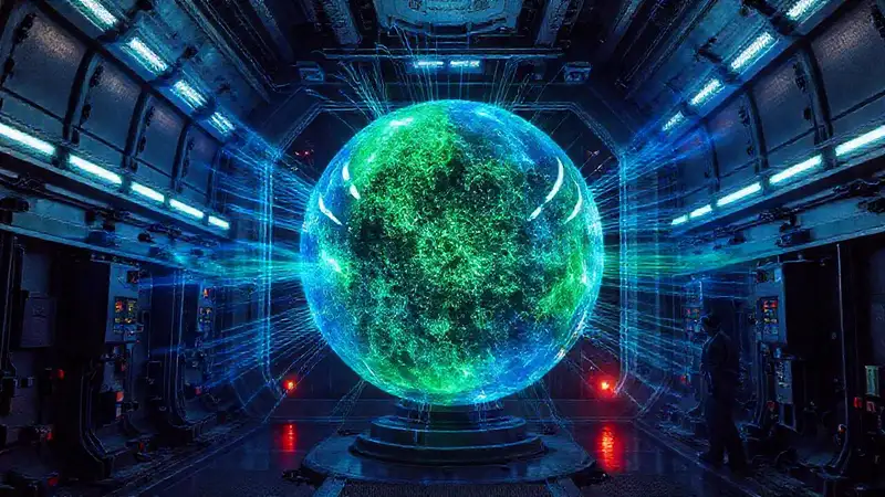 Esfera de plasma energizada en cámara segura