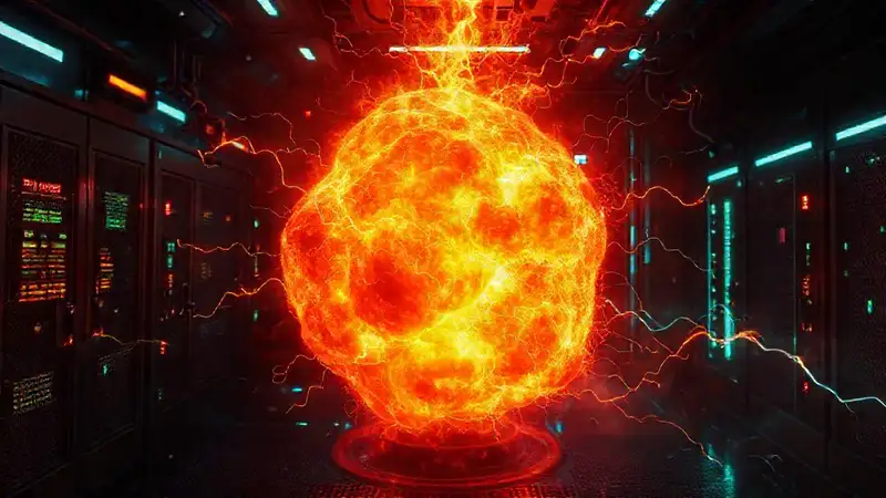 Escenario futurista con energía luminosa y seguridad