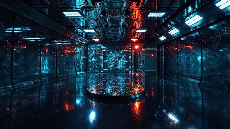 Artefacto fractal en cámara de alta seguridad