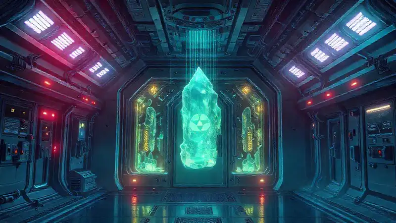 Cámara futurista de contención segura y brillante