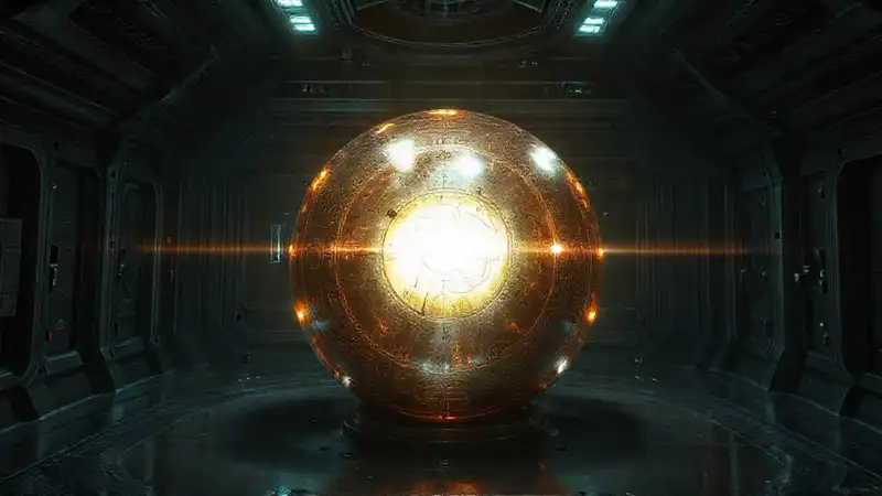 Esfera metálica en laboratorio con campo misterioso