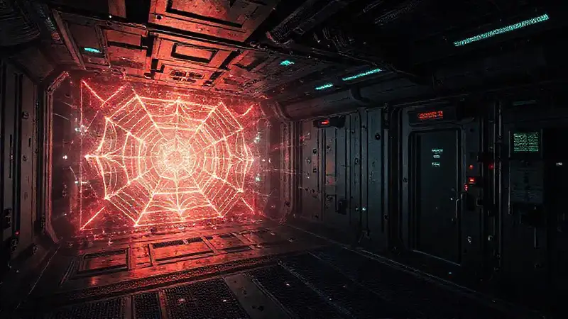 Campo energético abstracto en entorno de seguridad