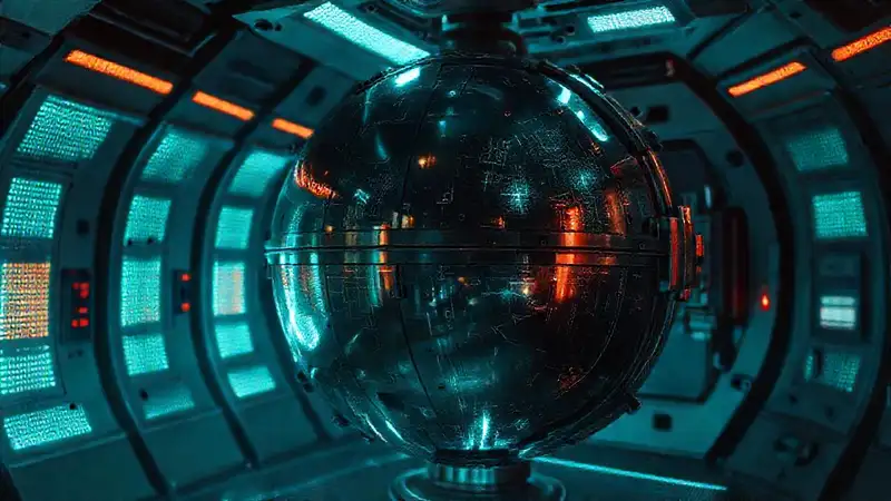Esfera metálica con distorsiones electromagnéticas peligrosas
