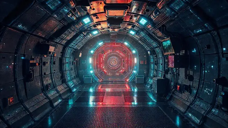 Cámara subterránea segura de alta tecnología misteriosa