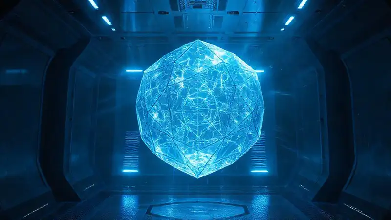 Estructura geométrica futurista y misteriosa