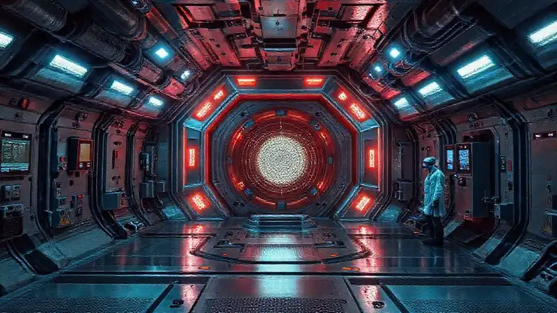 Instalación secreta con núcleo misterioso y vigilancia