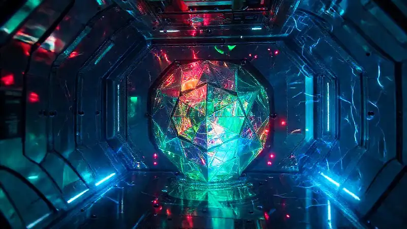 Polímero iridiscente de patrones y energía misteriosa