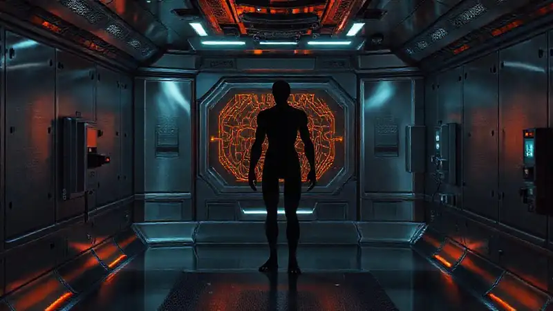 Cámara futurista con entidad y tecnología avanzada