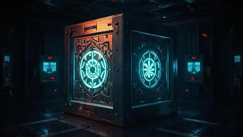 Cubo metálico misterioso en cámara de seguridad