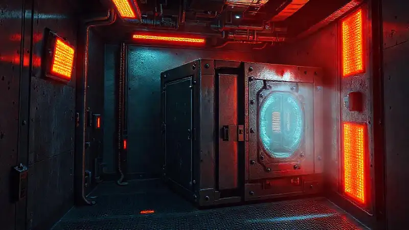 Instalación futurista con seguridad y misterio