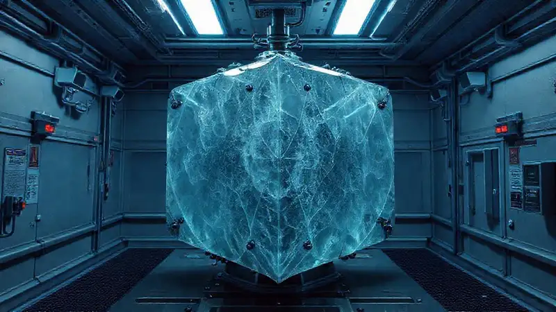 Estructura cúbica misteriosa en laboratorio cerrado