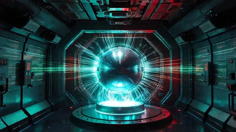 Cámera futurista con protección y energía