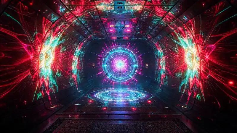 Patrones energéticos y visuales extraños en entorno tenso