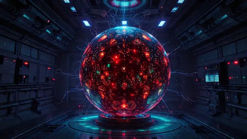 Estructura esférica misteriosa con energía y control