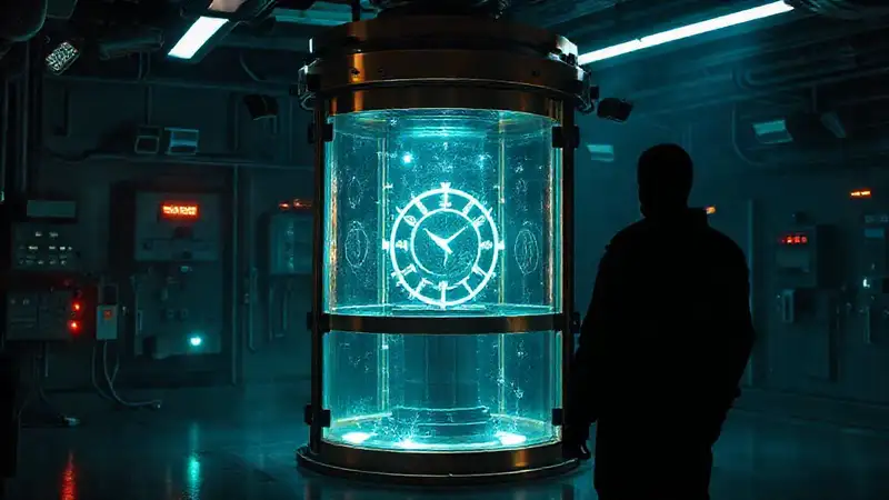 Laboratorio futurista con estructura y sensores avanzados