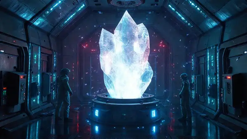 Estructura de cristal con campo electromagnético misterioso
