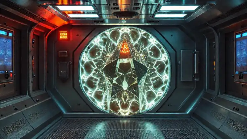 Cámara de seguridad futurista y misteriosa