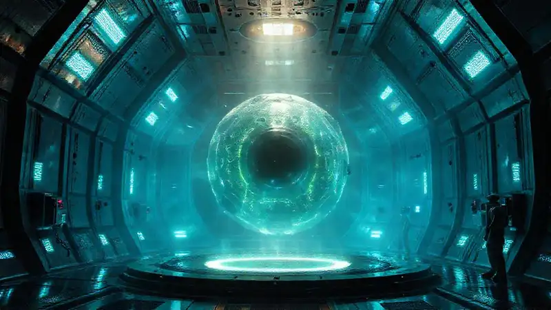 Anomalía electromagnética en cámara futurista sellada