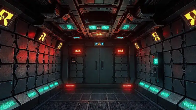 Habitación segura futurista y controlada con tecnología
