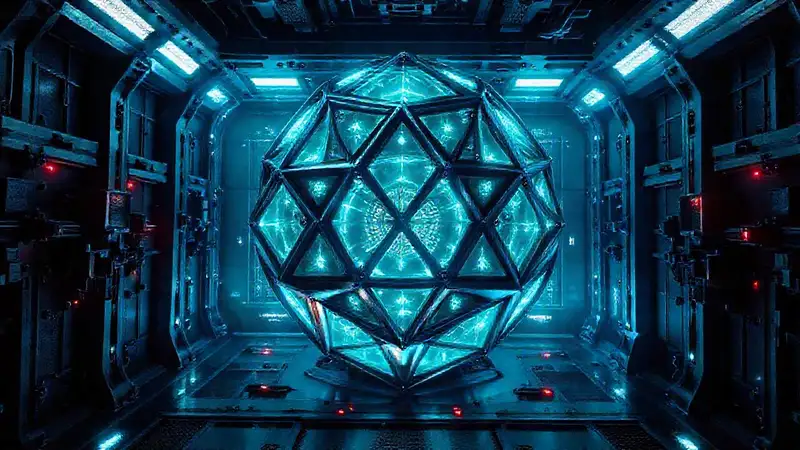 Estructura metálica con energía y tecnología avanzada