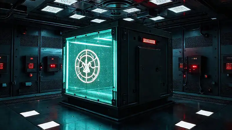 Cube misterioso en sala de alta seguridad