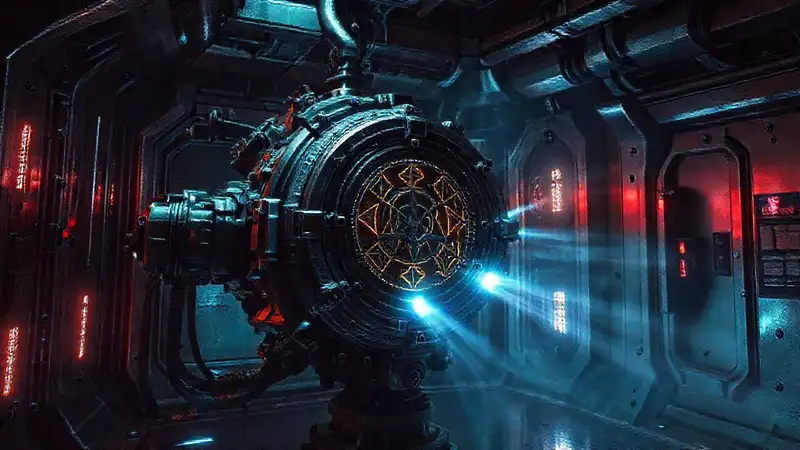 Dispositivo misterioso con energía y seguridad avanzada