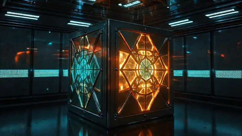 Cubo metálico con patrones y efecto calmante