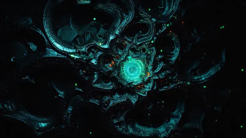 Estructura metálica fractal con efecto iridiscente
