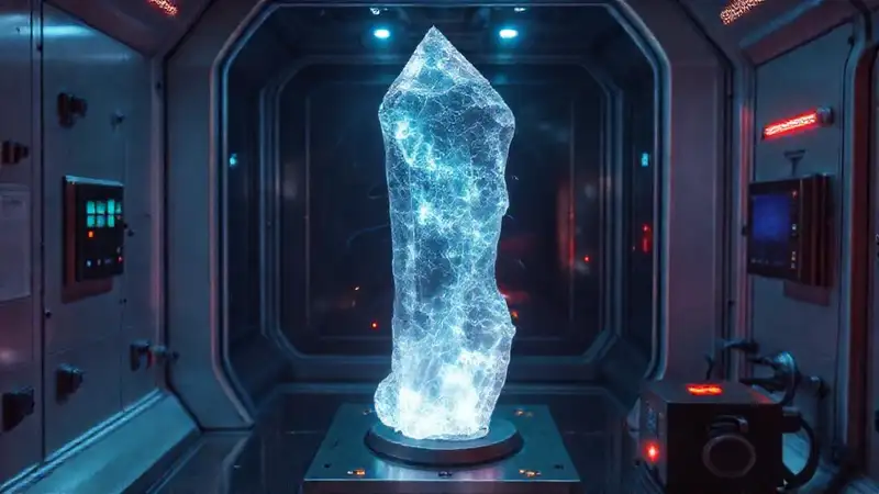 Fragmento cristalino misterioso con patrón brillante