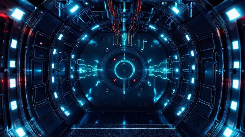 Camara de contención futurista y misteriosa
