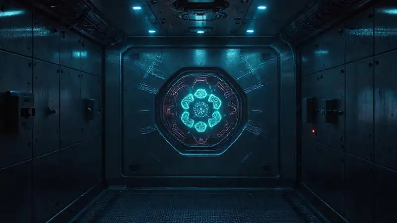 Cámera de contención con artefacto misterioso